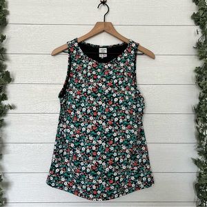 Lands End Tankini Top Floral Black Size 14